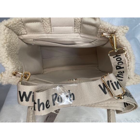 Primark Disney Winnie the Pooh Scarf Sherpa Fleece Borg Crossbody Mini Tote Bag - Picture 6 of 7